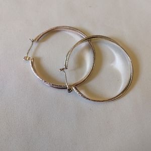 Hypoallergenic silver and Gold Toned Hoops